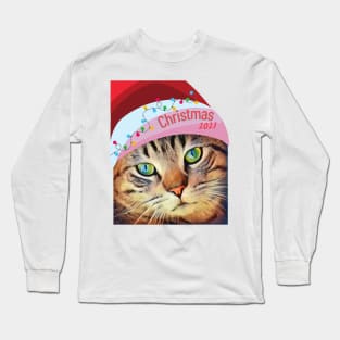 Christmas Cat 2021 / Christmas gifts / holiday gifts Long Sleeve T-Shirt